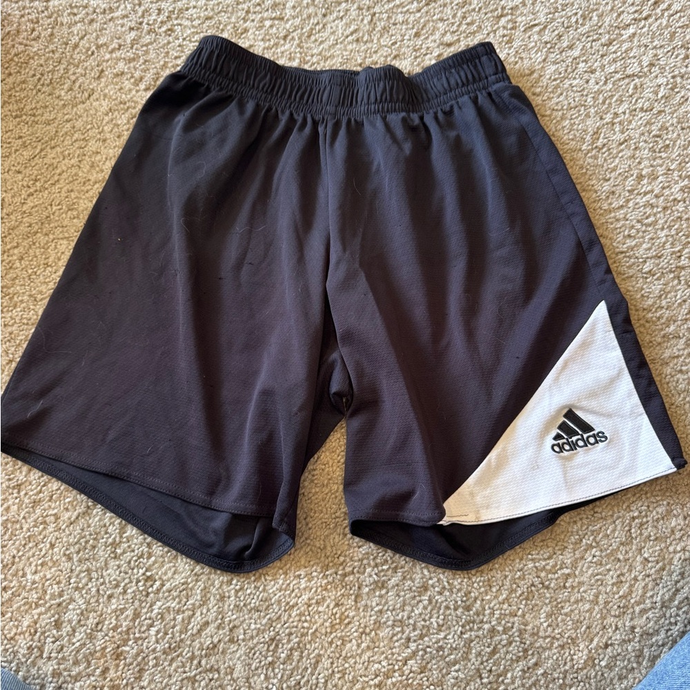 Adidas Boys Black and White Shorts